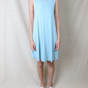 Basic Sleeveless Swingy Tank Dress in Mint